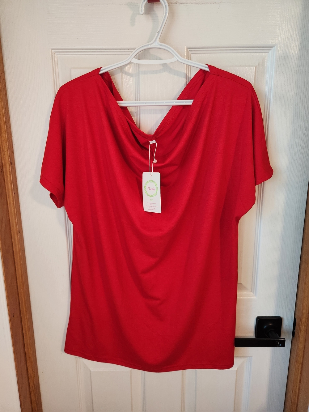 Amazon Red Draped Off The Shoulder Top